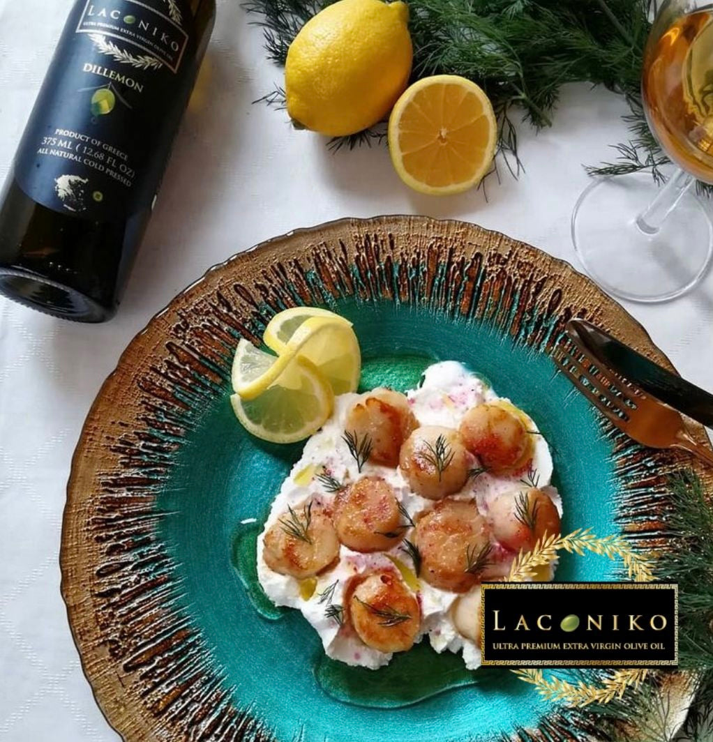 Seared Scallops in Dillemon EVOO