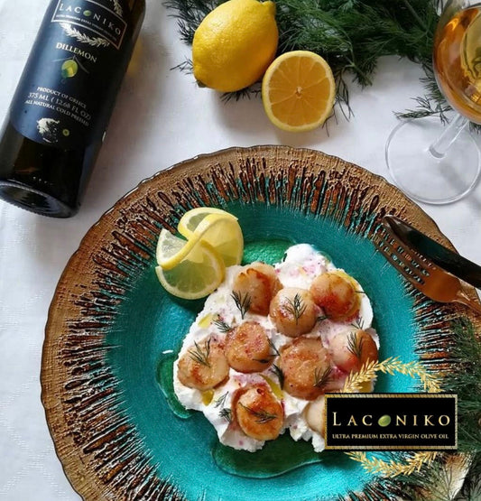 Seared Scallops in Dillemon EVOO