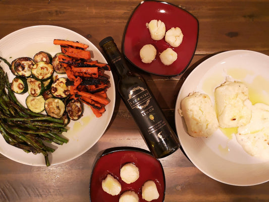 30 Minute Cooking With Laconiko - Grilled Cypriot Halloumi & Vegetables With Pan Seared Scallops
