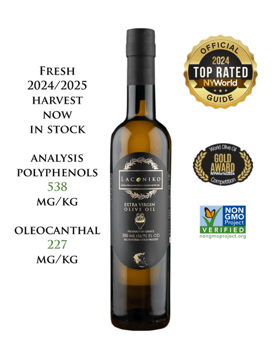 Laconiko Extra Virgin Olive Oil (Certified high phenolic EVOO)