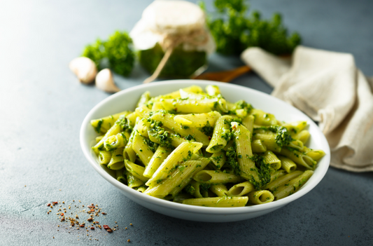 15-Minute Pesto Pasta with Laconiko Pesto Olive Oil and Parmesan