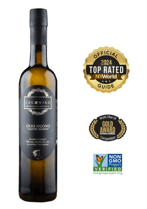 Laconiko Olio Nuovo (1st Certified high phenolic EVOO in North America)